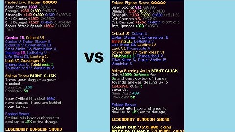 Livid Dagger vs Pigman Sword(hypixel skyblock)