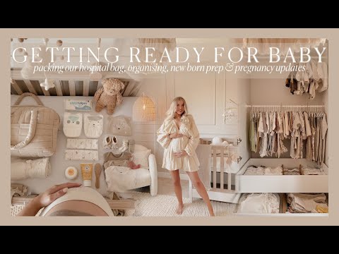 VLOG | packing my hospital bag, organising, baby prep, bump & pregnancy updates!