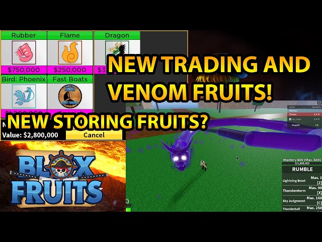 Trading Venom, Dragon, Shadow and Soul for 1+ Blox Fruit Storage and Adds :  r/bloxfruits