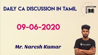 Daily CA Live Discussion in Tamil | 09-06-2020 |Mr.Naresh kumar