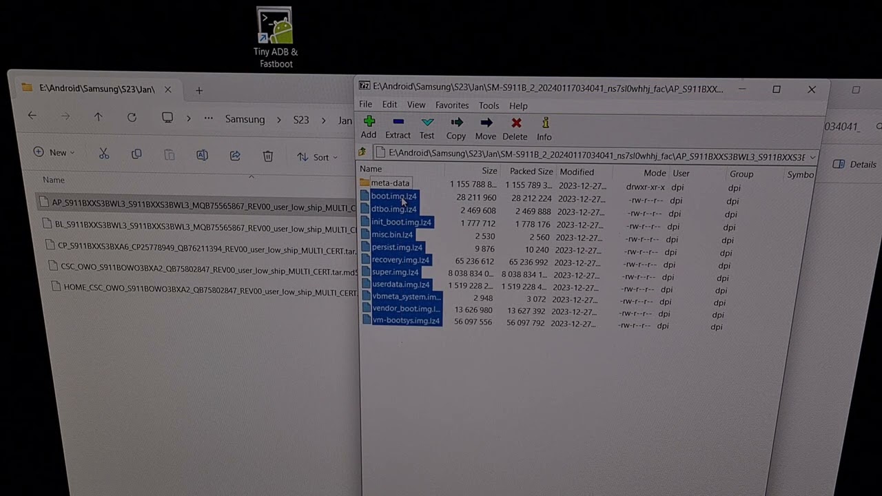 How to Extract the .IMG Files from a Samsung Galaxy Firmware? MD5 to TAR to LZ4 to IMG
