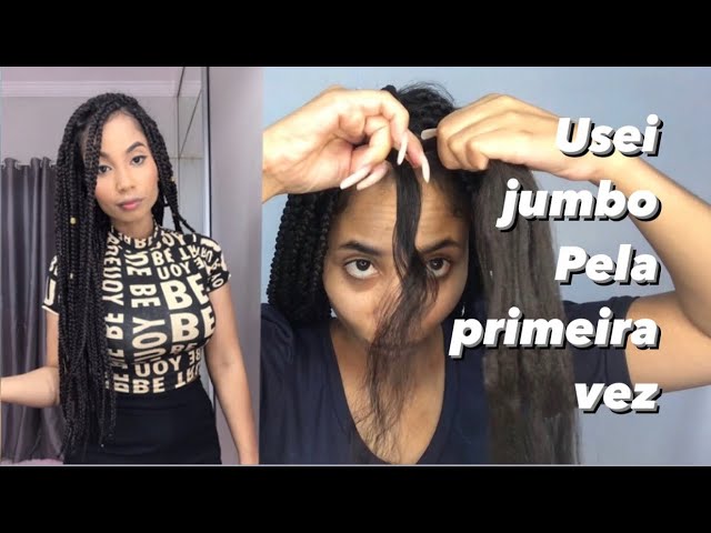 Como fazer box Braids mais rápido! (em 1 hora😱) Big Box Braids 1 pacote de  jumbo 