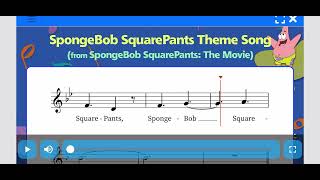 Spongebob Squarepants Theme Song Music Notation 7Th Grade Program