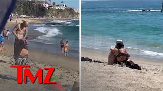 Kourtney Kardashian and Travis Barker Snuggle Up on Beach | TMZ