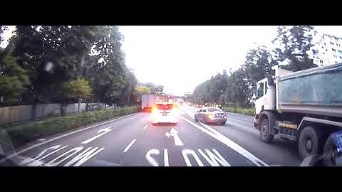 SJQ7179P idiot cut multiple lanes from lane one across white chevron marking causing near accident