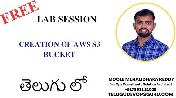 Creation of AWS S3 bucket- Moole Muralidhara Reddy - Telugu DevOps Guru - Hyderabad - KPHB