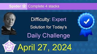 Microsoft Solitaire Collection: Spider - Expert - April 27, 2024