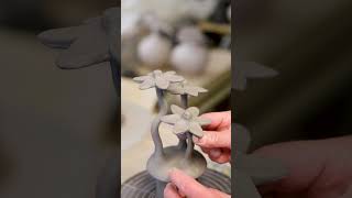Mounting the summer flowers on the stem #ceramic #mrceramic #ceramicart #pottery #ceramics #clay