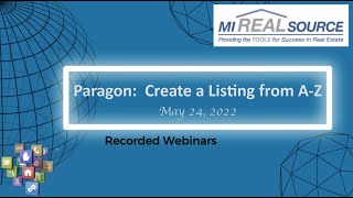 Paragon- Create a Listing from A Z   05 24 22