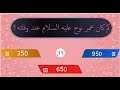 اسئله عن حياه سيدنا نوح عليه السلام و قومه و معجزته حاول الاجابة عليها سؤال و جواب