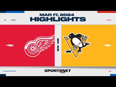 NHL Highlights | Red Wings vs. Penguins - March 17, 2024