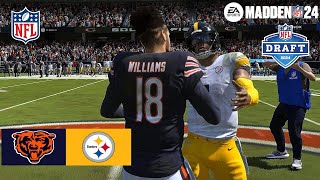 Madden 24 Rome Odunze Bears vs Justin Fields Steelers (Madden 25 Updated Roster) 2024 Sim Game Play