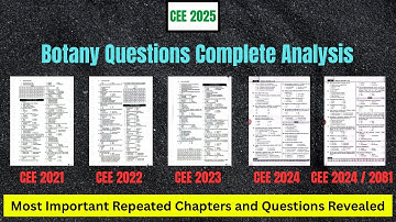CEE 2025 Botany Questions Revealed? 😱😱😱 • Past CEE Botany Questions Analysis • #cee #botany #mec 