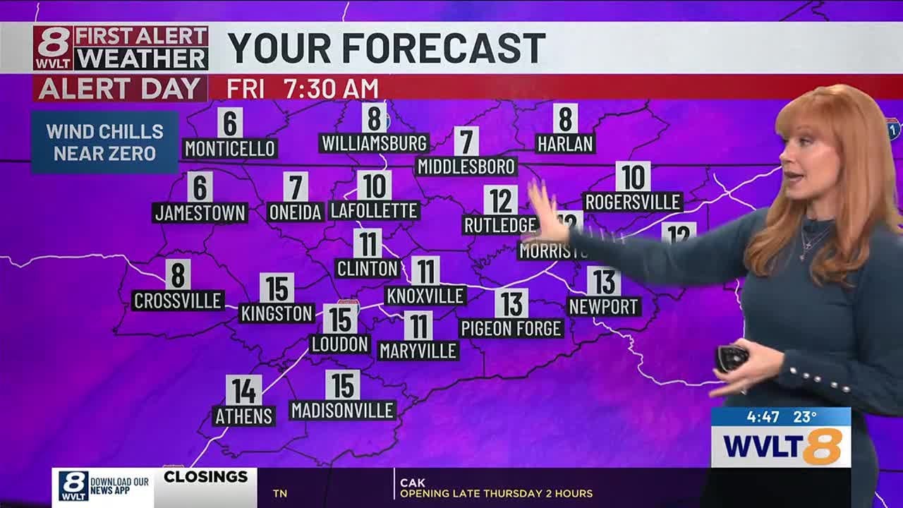 Snow showers to an ongoing freeze and wind chills near zero - YouTube