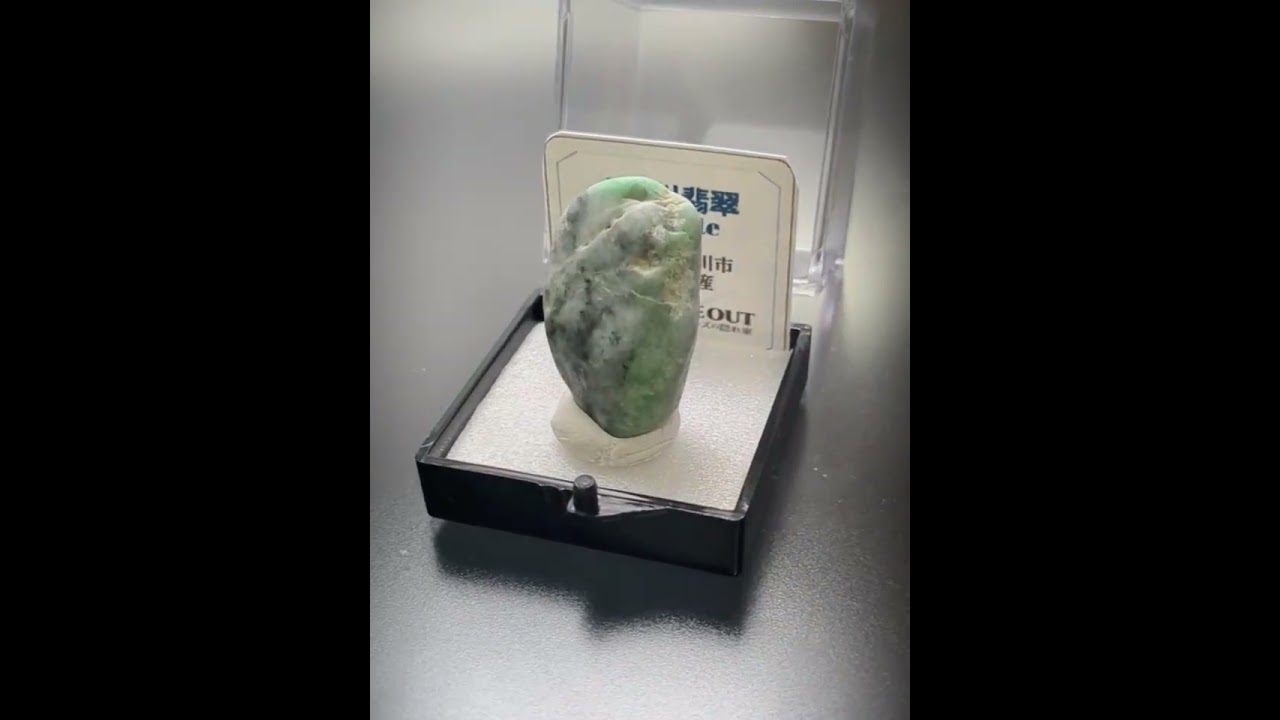 日本国産鉱物標本075 新潟県糸魚川市青海海岸産糸魚川翡翠 色調の妙技