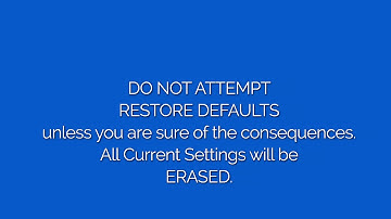 WeP BP 2100-  Restoring Defaults in the machine