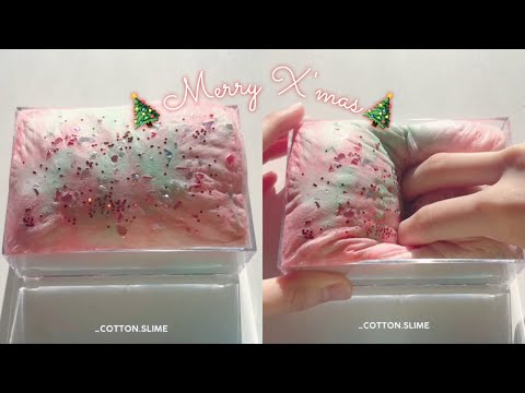 ??クリスマスカラー サクッと割れない残念アイスバーグスライム??《ASMR》《音フェチ》xmas icebarg slime