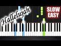 Hallelujah - SLOW EASY Piano Tutorial by PlutaX