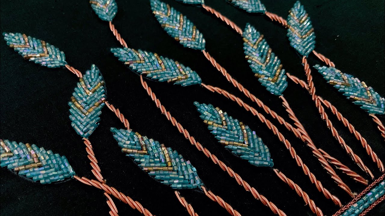 Easy and simple cutdana beads embroidery YouTube