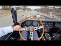 1967 Jaguar E-Type Convertible - Winter Inline 6 Therapy Drive (POV Binaural Audio)