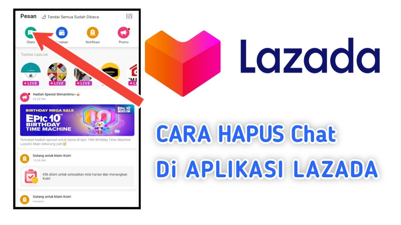cara-hapus-chat-inbox-pesan-di-lazada-terbaru-2024-youtube