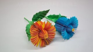How to make easy amazing flowers paper craft | Hater kaj school project easy | 2 flower table runner
