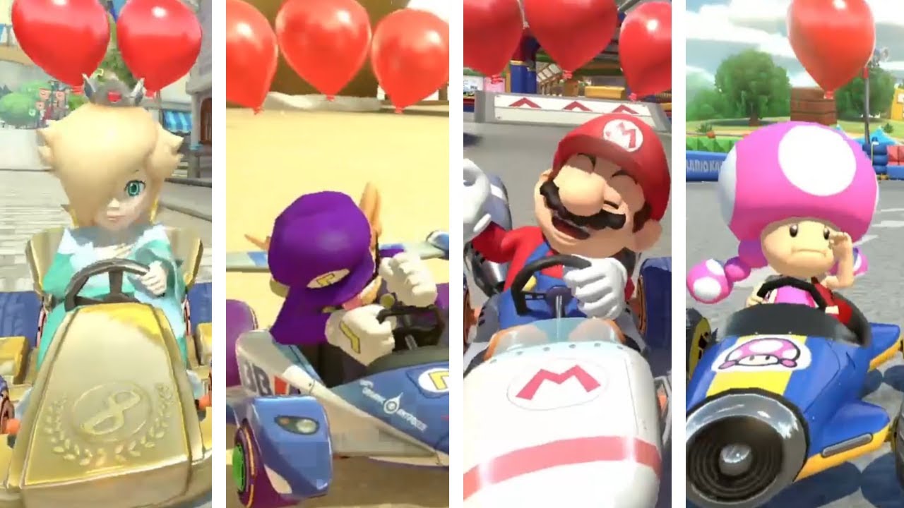Mario Kart 8 Deluxe - All Characters Losing Animations in Balloon Battle (Karts)