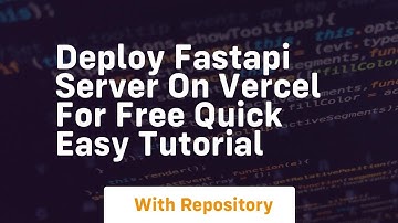 Deploy fastapi server on vercel for free quick easy tutorial