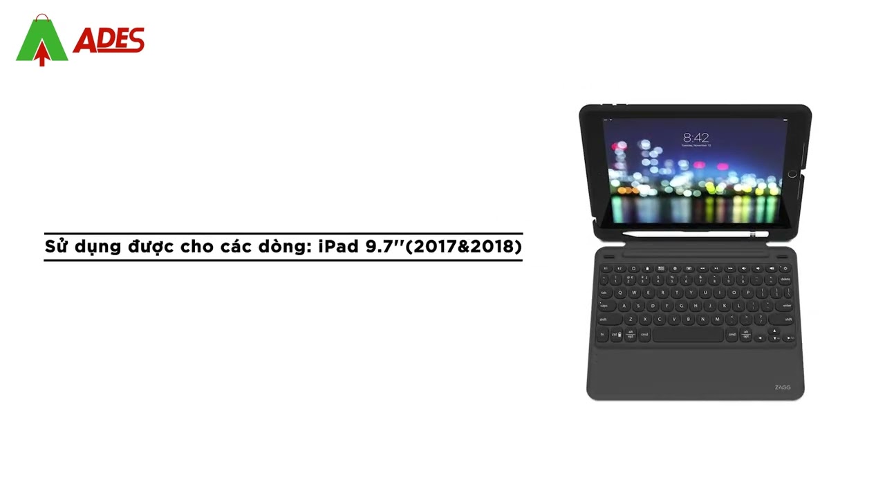 Ốp lưng kèm bàn phím ZAGG Keyboard Slim Book Go iPad 9.7 - 103302308