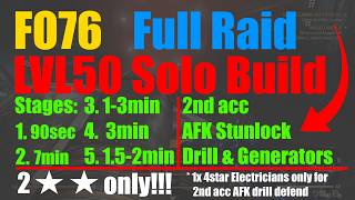 Fallout 76 New Player LVL50 2acc Solo Farm Full Raid + each stage 2star builds. EZ 2 get. No chems.