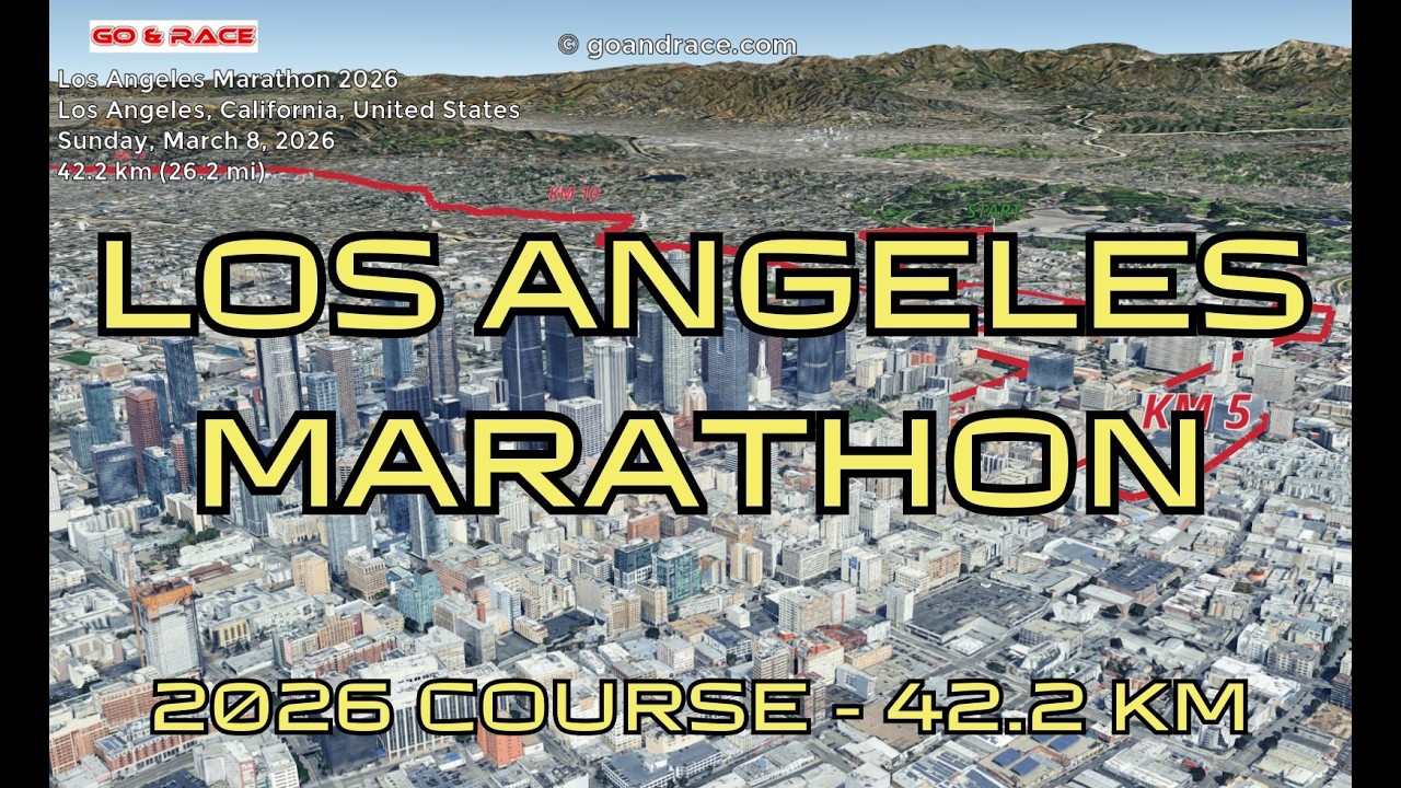 Los Angeles Marathon 2026 3D Video Course Map 42 2 Km Los Angeles 