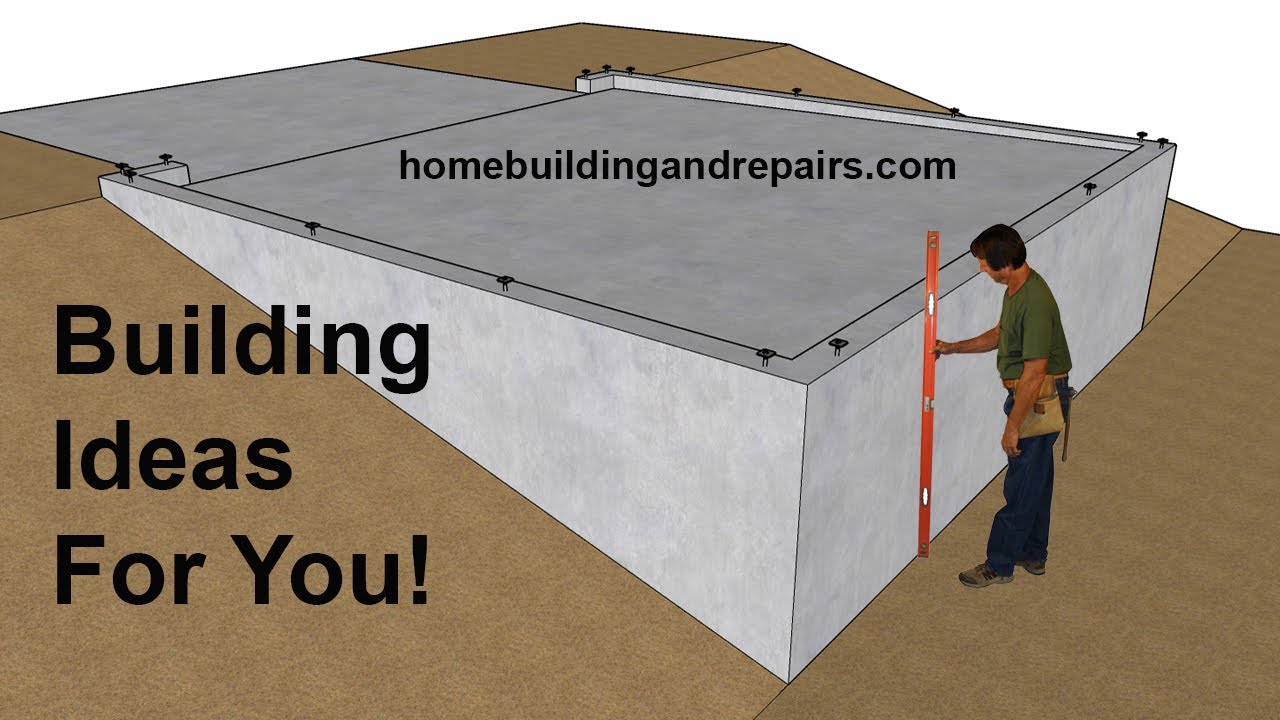 Ideas For Building Concrete Garage Foundation On Sloping Hillside - Home Building Learning Examples - YouTube
