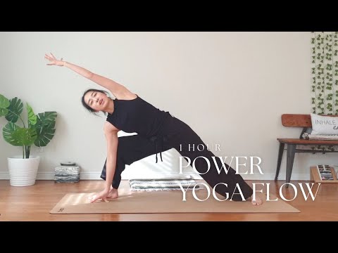 1 Hour Power Vinyasa Flow for Flexibility and Strength | Yoga for Splits (front, side)