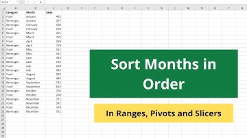Sort months in Order in Excel (and Weekday Names)