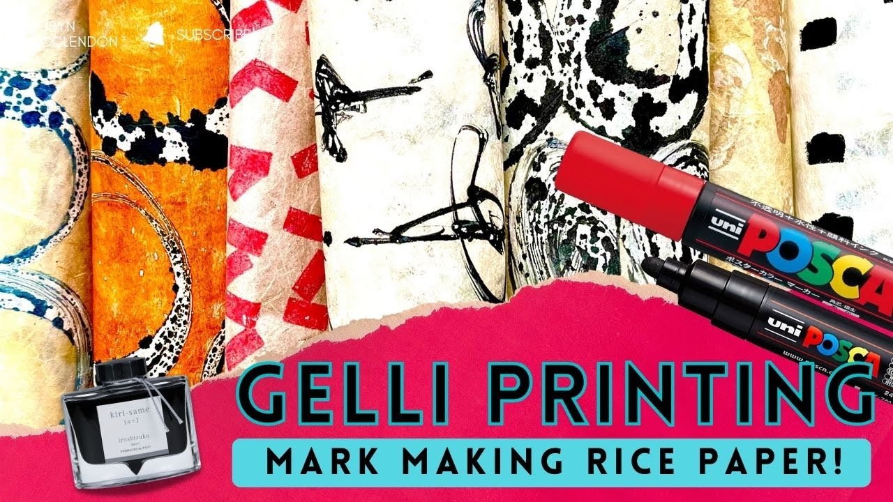 Gelli Printing on Rice Paper: Mark Making with Acrylic Paints, Poscas and  Inks! 