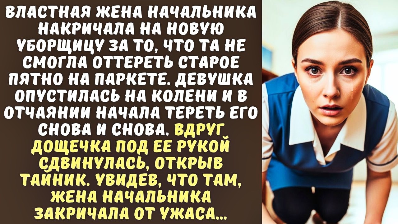 Жена НАЧАЛЬНИКА устроила скандал УБОРЩИЦЕ из-за пятна, а когда та в слезах начала его тереть...