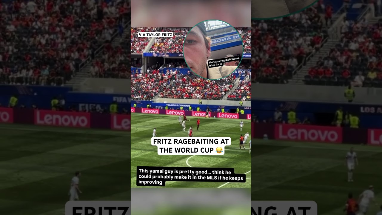 Wonder what the World Cup fans will think about this 😭 #worldcup #taylorfritz #soccer #tennis