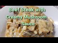 How to make beef steak with creamy mushroom