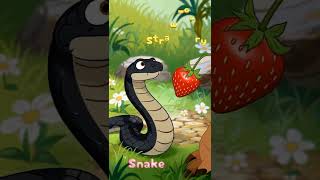 S Is For Snake Snake Eats Strawberry Abc Animals