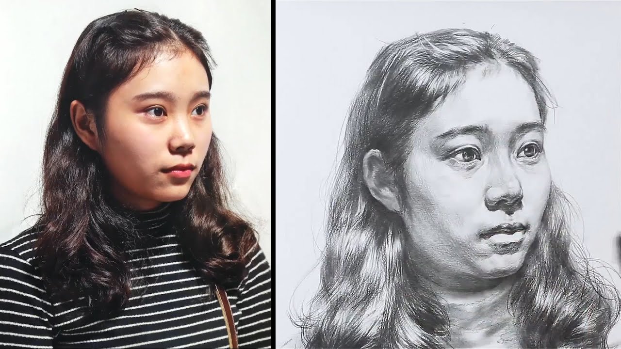 Drawing a Realistic Portrait in Graphite & Charcoal Pencils - YouTube