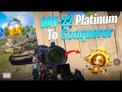 😱 DAY-22 Platinum To Conqueror ! Best 2 hours Strategy For Rank Push 😱