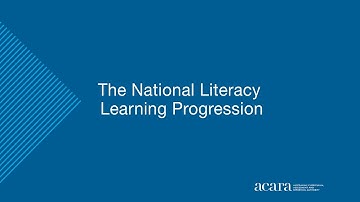 The National Literacy Learning Progression