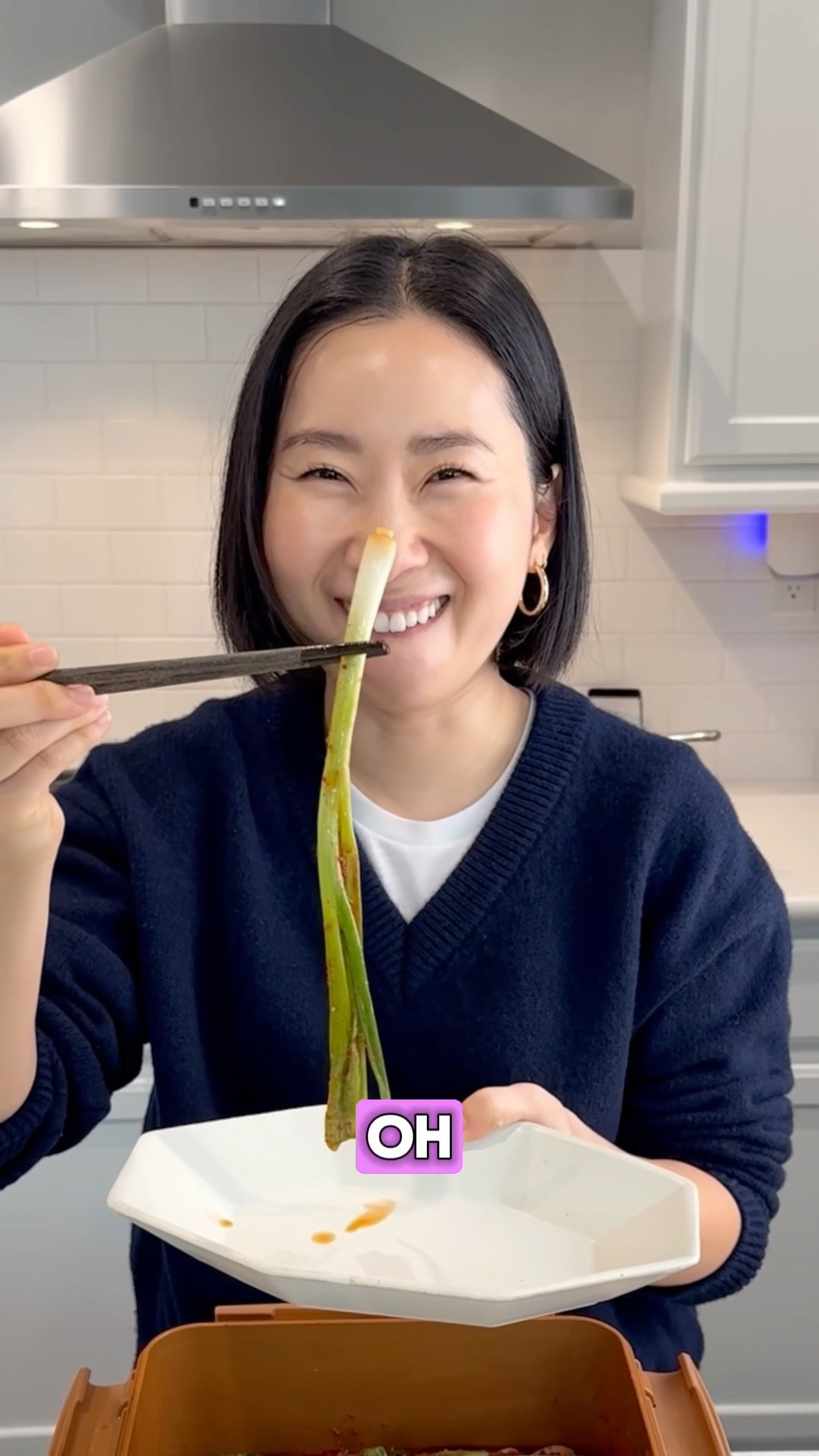 How green onion kimchi tastes after 3 days of fermentation