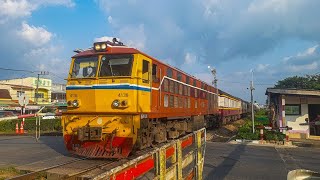 Alsthom 4136 ทำ ข.ด่วน 86 นครศรีฯ - กรุงเทพอภิวัฒน์ เข้าออกคลองจันดี ผ่านเครื่องกั้นด้านเหนือ SRT.