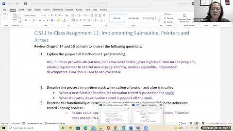 CIS11 Unit 11 Lecture: Functions, Pointers and Array in C compared to LC-3