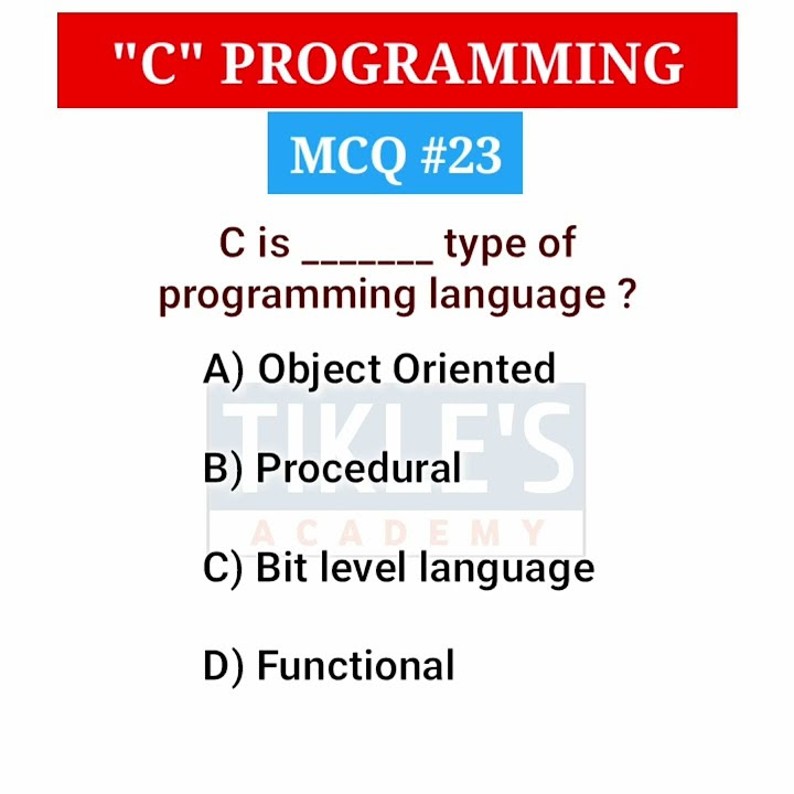 C PROGRAMMING MCQ 23 #shorts #tiklesacademy - YouTube