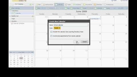 Create calendars in Zimbra