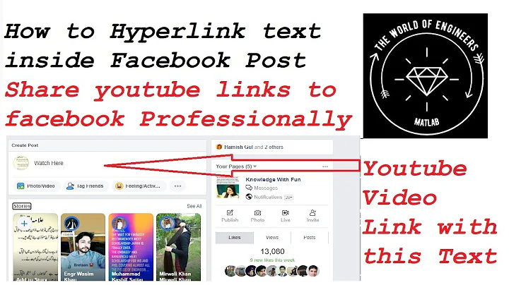 Hyperlink Text in Facebook Post || Share YouTube Links professionally