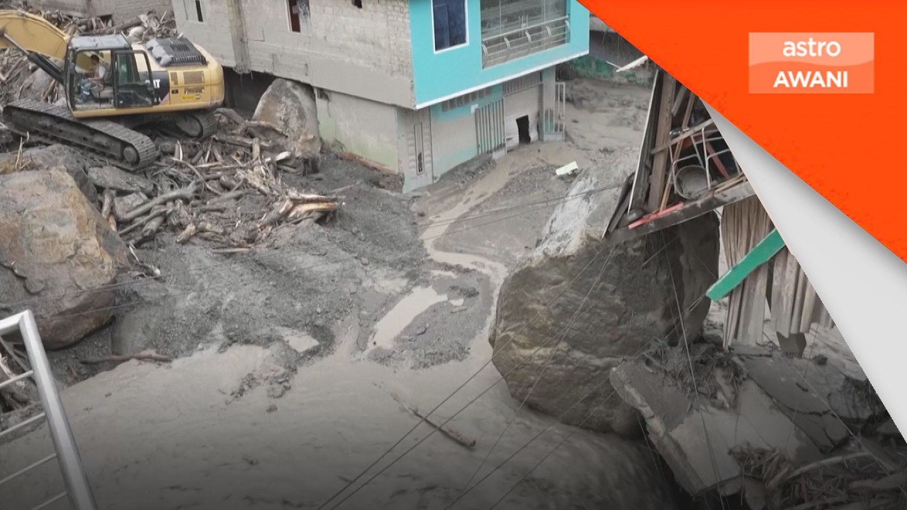 Sungai melimpah akibat hujan lebat di Ayna