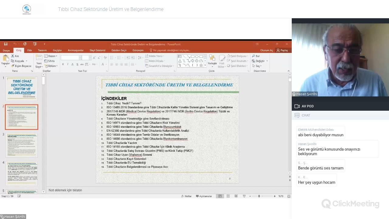 Çevrimiçi Seminer: Tıbbi Cihaz Sektöründe Üretim ve Belgelendirme